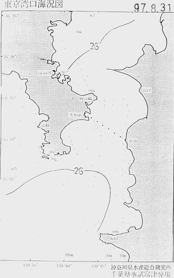 海況図, 東京湾口海況図 検索結果, (水温分布 等を図示)