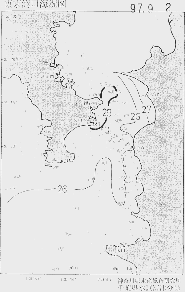 海況図, 東京湾口海況図 検索結果, (水温分布 等を図示)
