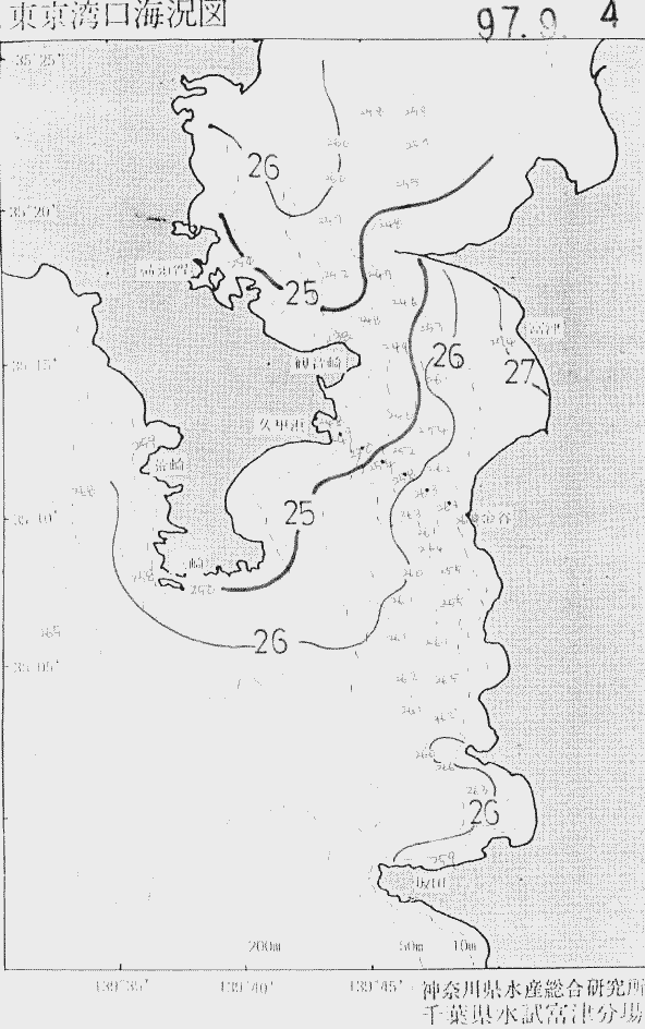 海況図, 東京湾口海況図 検索結果, (水温分布 等を図示)
