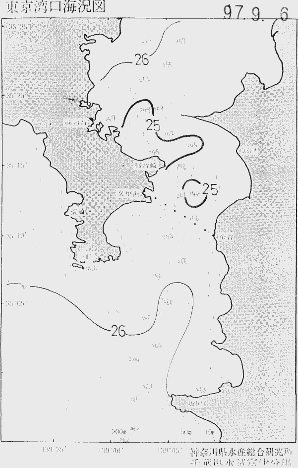 海況図, 東京湾口海況図 検索結果, (水温分布 等を図示)