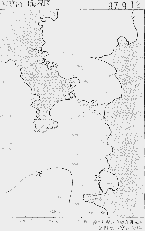 海況図, 東京湾口海況図 検索結果, (水温分布 等を図示)