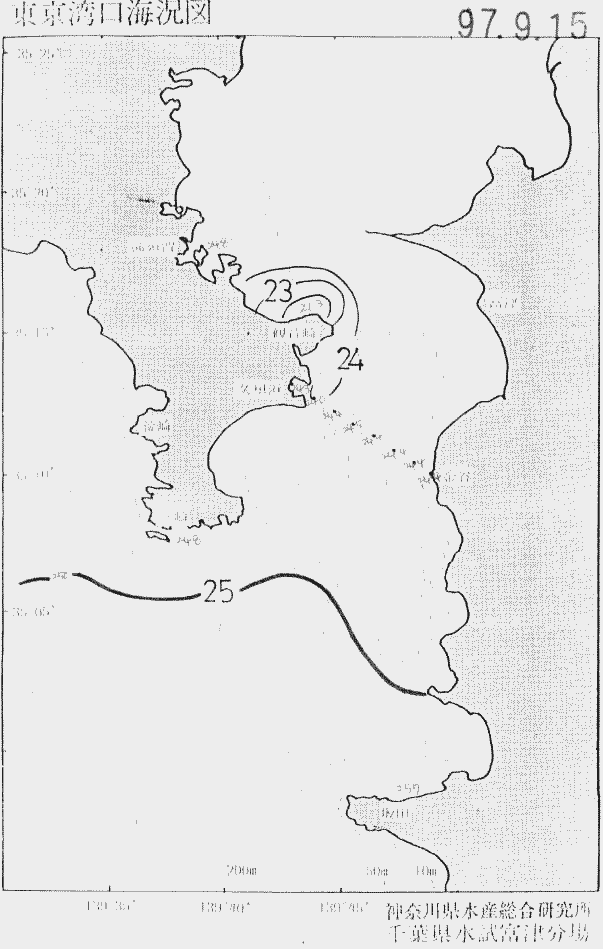 海況図, 東京湾口海況図 検索結果, (水温分布 等を図示)
