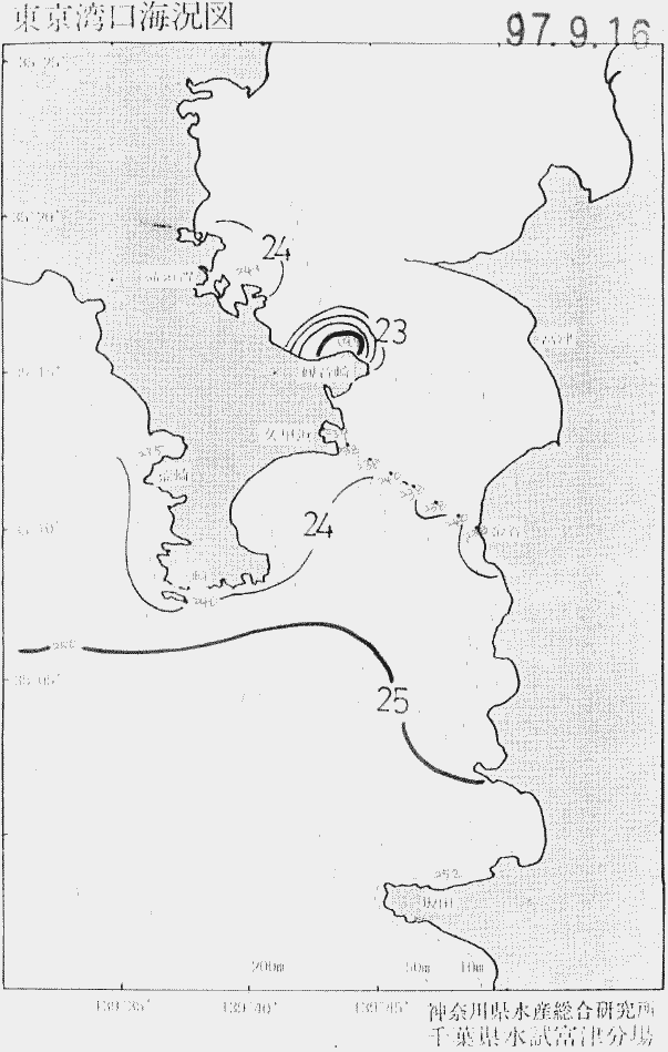 海況図, 東京湾口海況図 検索結果, (水温分布 等を図示)