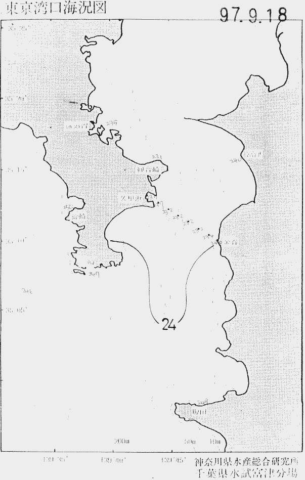 海況図, 東京湾口海況図 検索結果, (水温分布 等を図示)