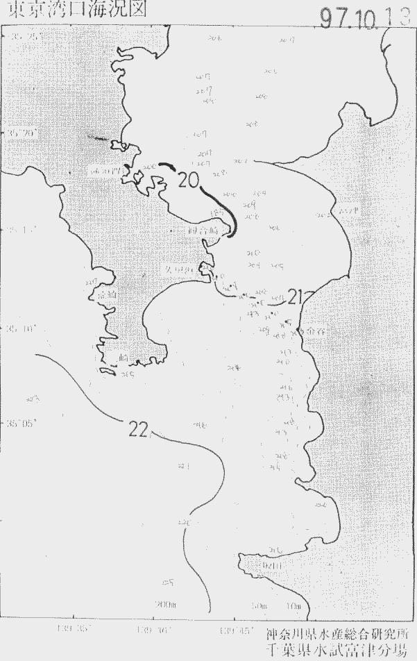 海況図, 東京湾口海況図 検索結果, (水温分布 等を図示)