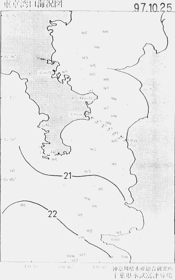 海況図, 東京湾口海況図 検索結果, (水温分布 等を図示)