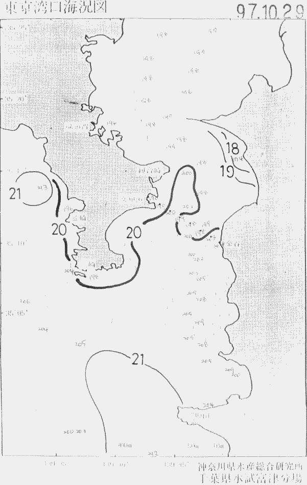 海況図, 東京湾口海況図 検索結果, (水温分布 等を図示)