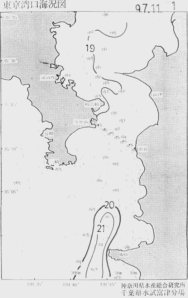 海況図, 東京湾口海況図 検索結果, (水温分布 等を図示)