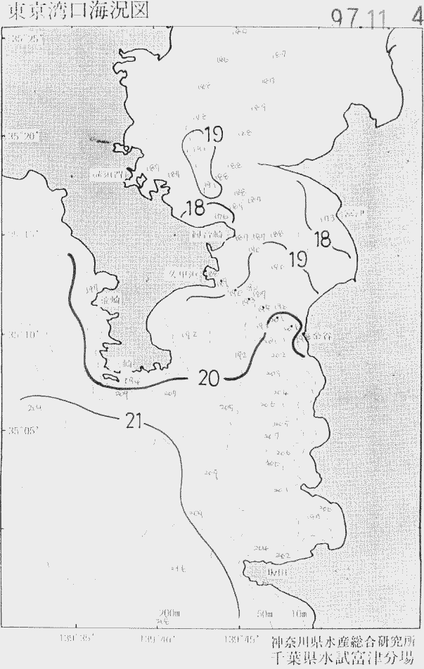 海況図, 東京湾口海況図 検索結果, (水温分布 等を図示)