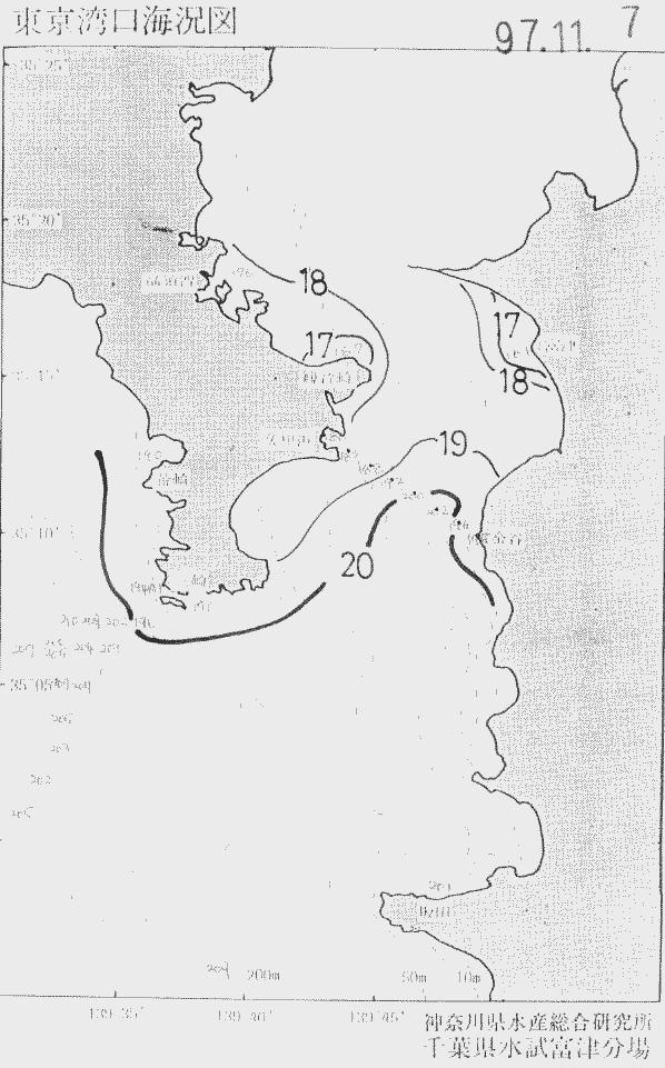 海況図, 東京湾口海況図 検索結果, (水温分布 等を図示)