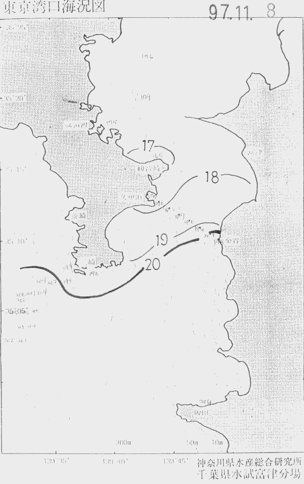 海況図, 東京湾口海況図 検索結果, (水温分布 等を図示)