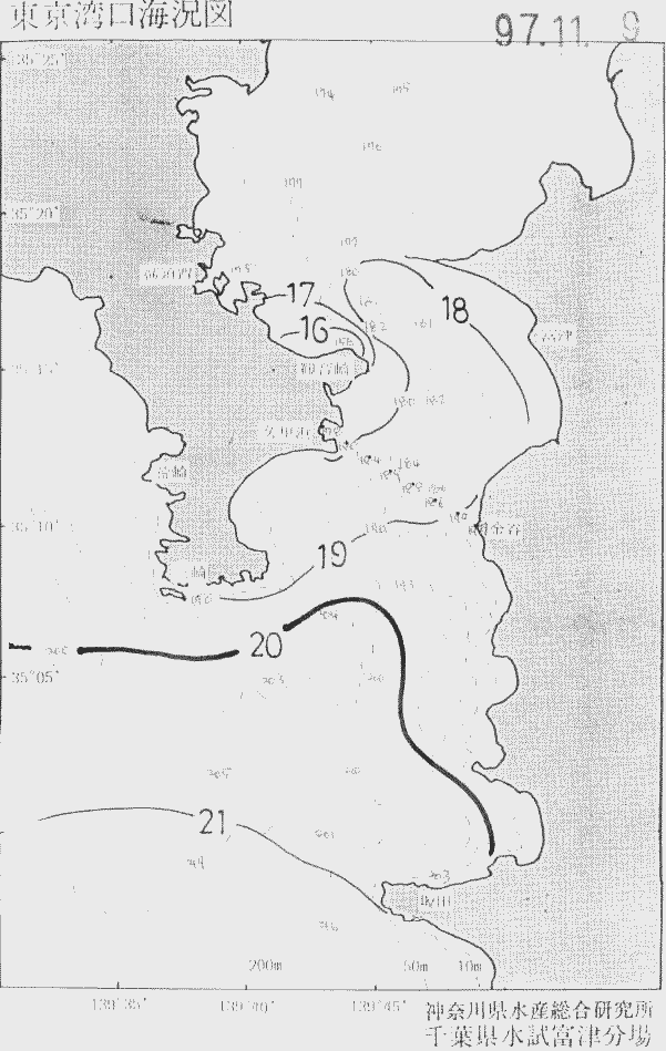 海況図, 東京湾口海況図 検索結果, (水温分布 等を図示)