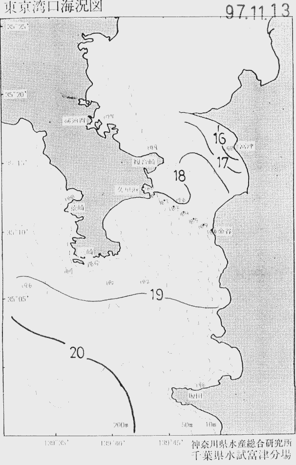 海況図, 東京湾口海況図 検索結果, (水温分布 等を図示)