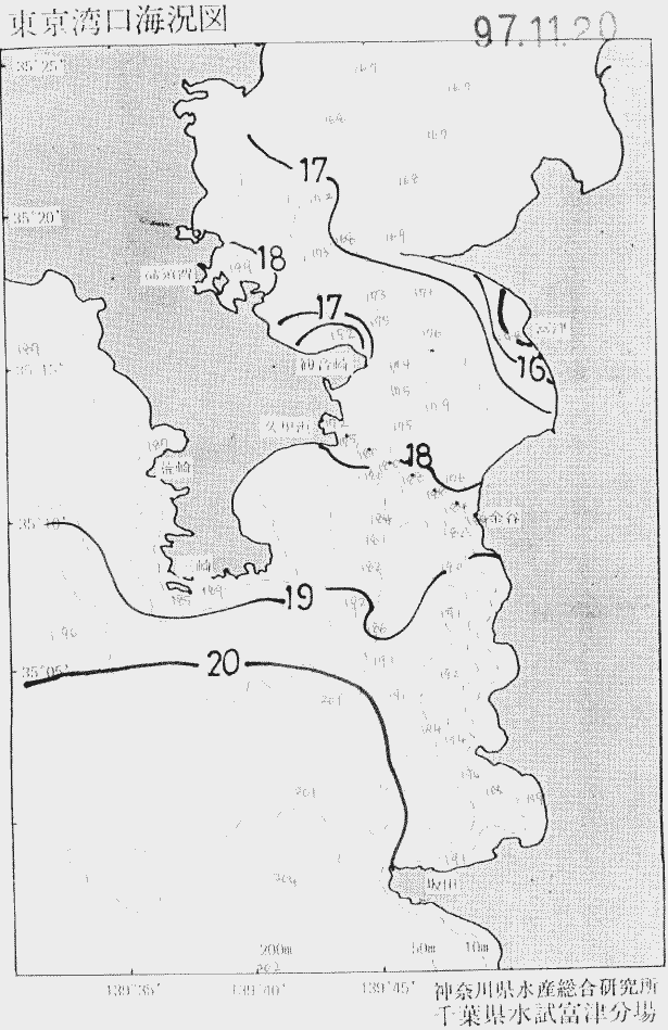 海況図, 東京湾口海況図 検索結果, (水温分布 等を図示)