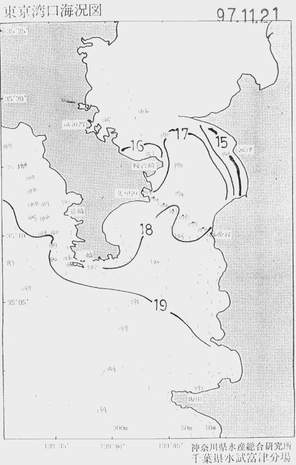 海況図, 東京湾口海況図 検索結果, (水温分布 等を図示)