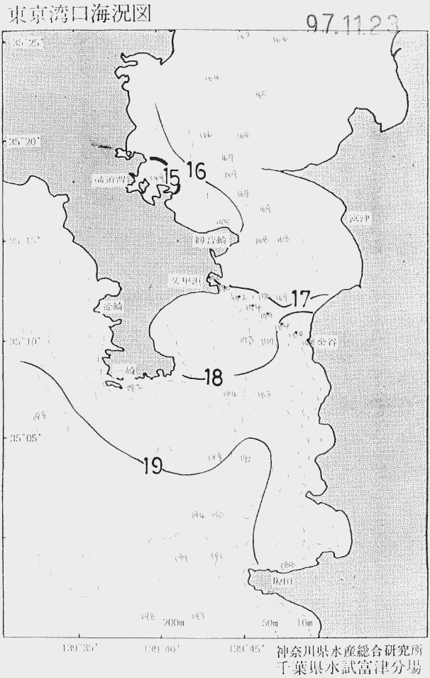 海況図, 東京湾口海況図 検索結果, (水温分布 等を図示)