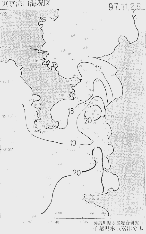 海況図, 東京湾口海況図 検索結果, (水温分布 等を図示)