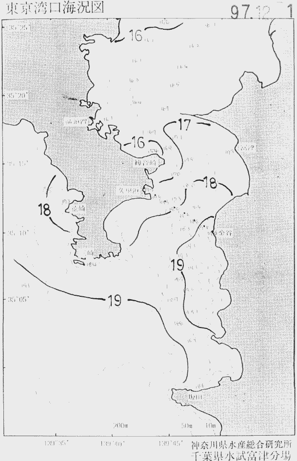海況図, 東京湾口海況図 検索結果, (水温分布 等を図示)