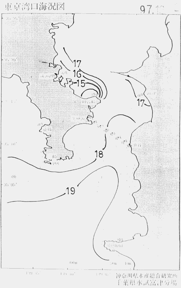 海況図, 東京湾口海況図 検索結果, (水温分布 等を図示)