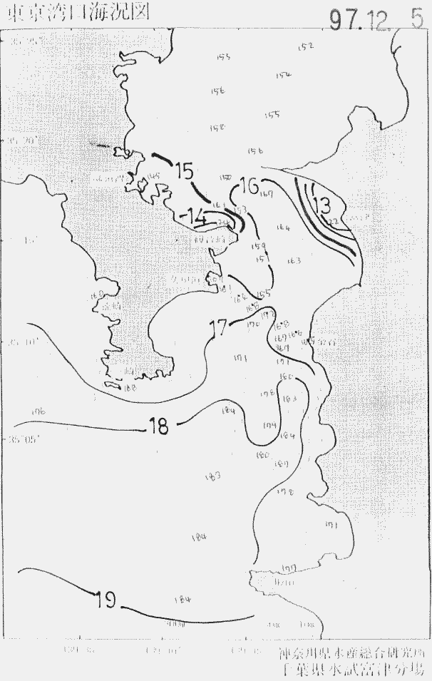海況図, 東京湾口海況図 検索結果, (水温分布 等を図示)