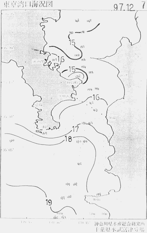 海況図, 東京湾口海況図 検索結果, (水温分布 等を図示)