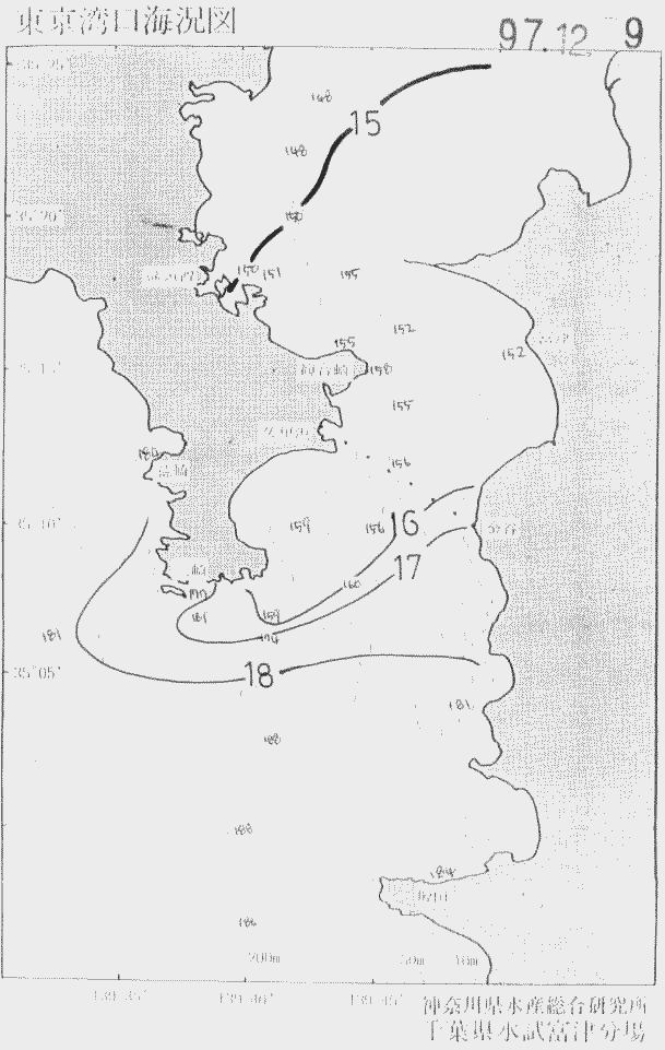 海況図, 東京湾口海況図 検索結果, (水温分布 等を図示)