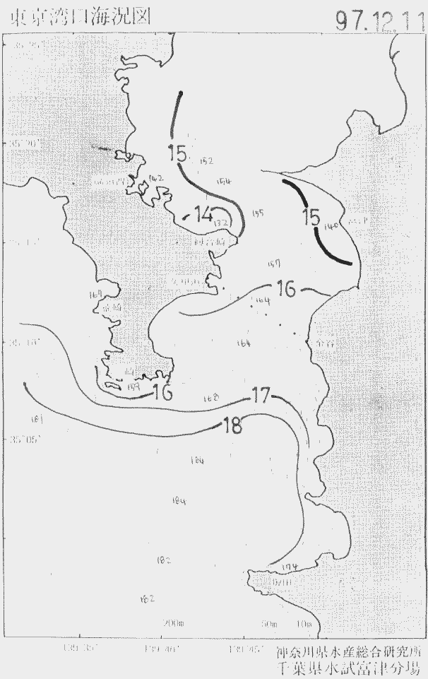 海況図, 東京湾口海況図 検索結果, (水温分布 等を図示)