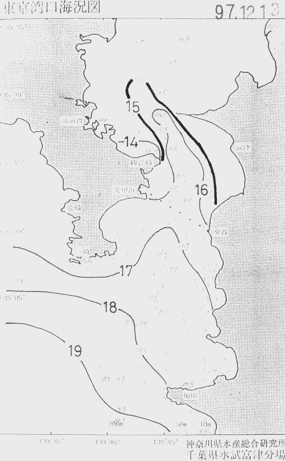 海況図, 東京湾口海況図 検索結果, (水温分布 等を図示)