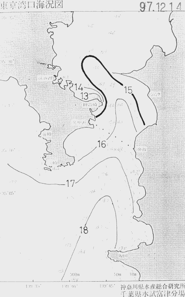 海況図, 東京湾口海況図 検索結果, (水温分布 等を図示)