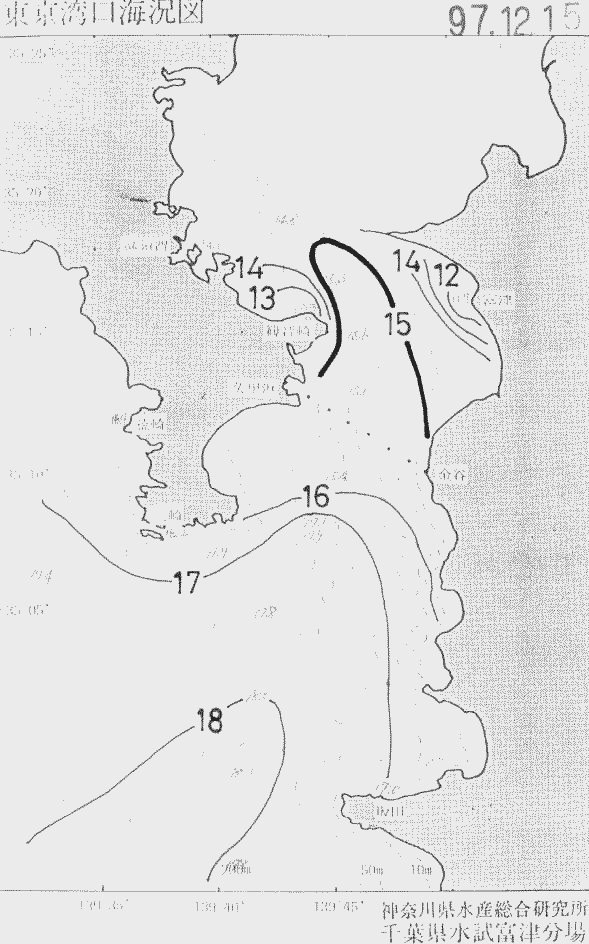海況図, 東京湾口海況図 検索結果, (水温分布 等を図示)