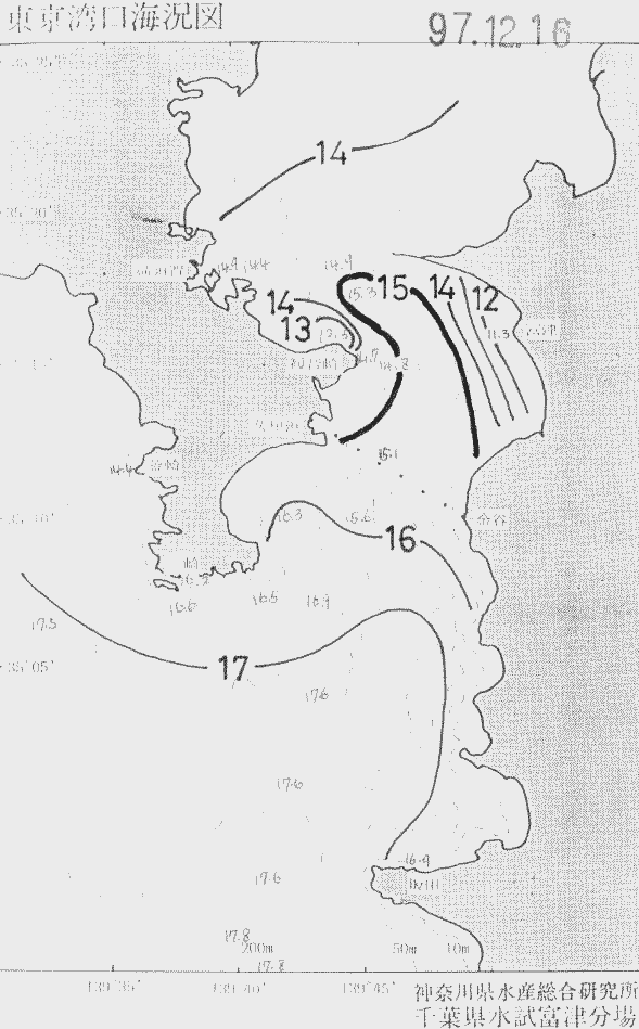 海況図, 東京湾口海況図 検索結果, (水温分布 等を図示)