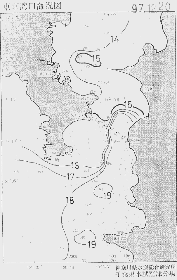 海況図, 東京湾口海況図 検索結果, (水温分布 等を図示)