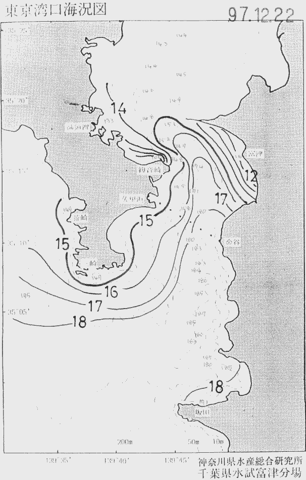 海況図, 東京湾口海況図 検索結果, (水温分布 等を図示)