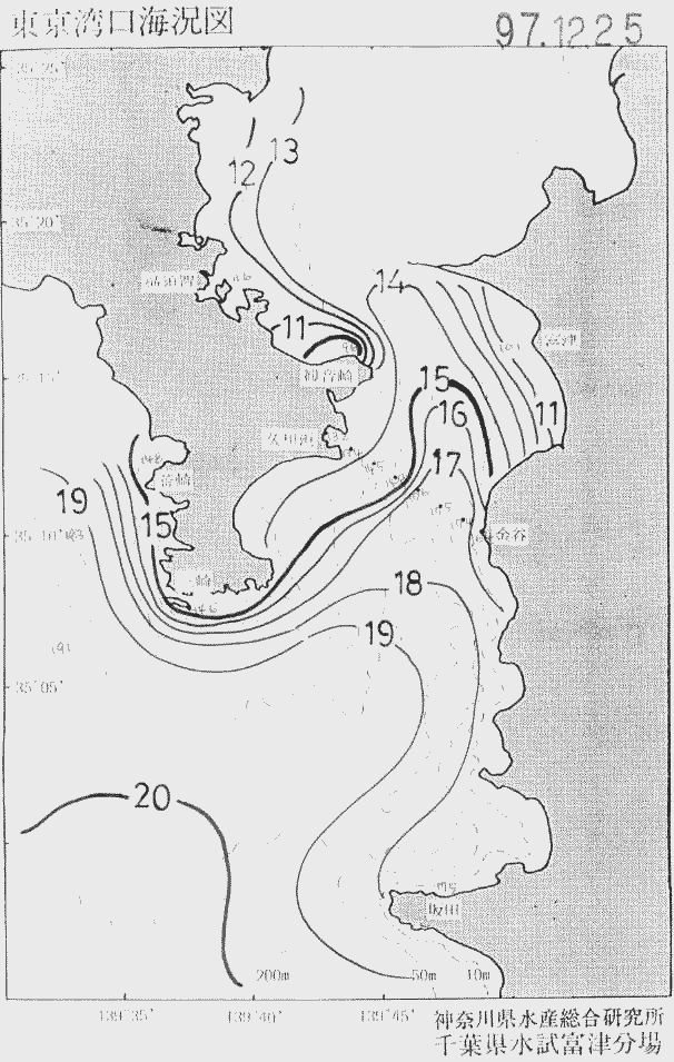 海況図, 東京湾口海況図 検索結果, (水温分布 等を図示)