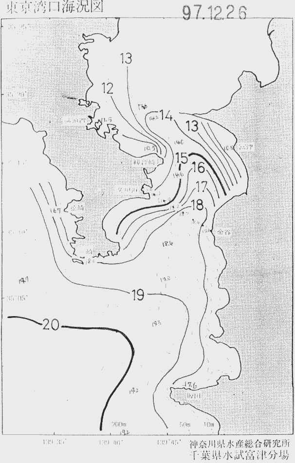 海況図, 東京湾口海況図 検索結果, (水温分布 等を図示)