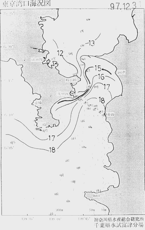 海況図, 東京湾口海況図 検索結果, (水温分布 等を図示)