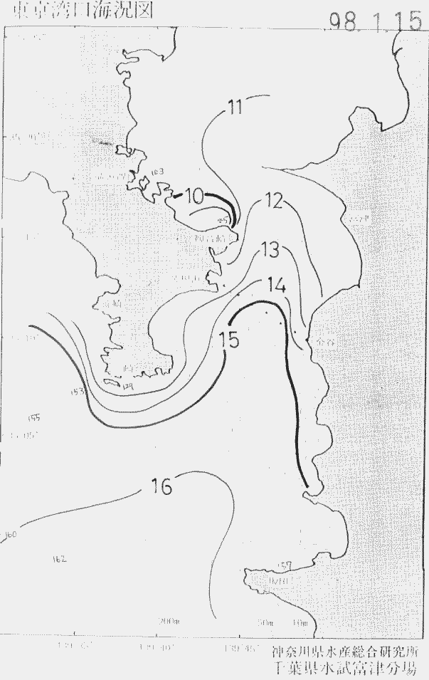 海況図, 東京湾口海況図 検索結果, (水温分布 等を図示)