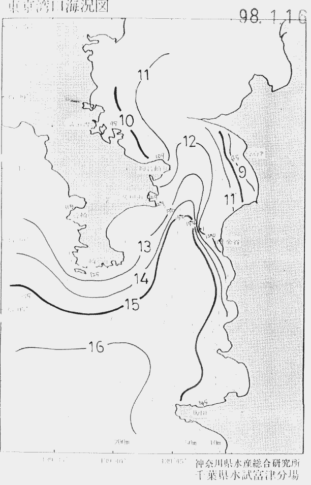 海況図, 東京湾口海況図 検索結果, (水温分布 等を図示)