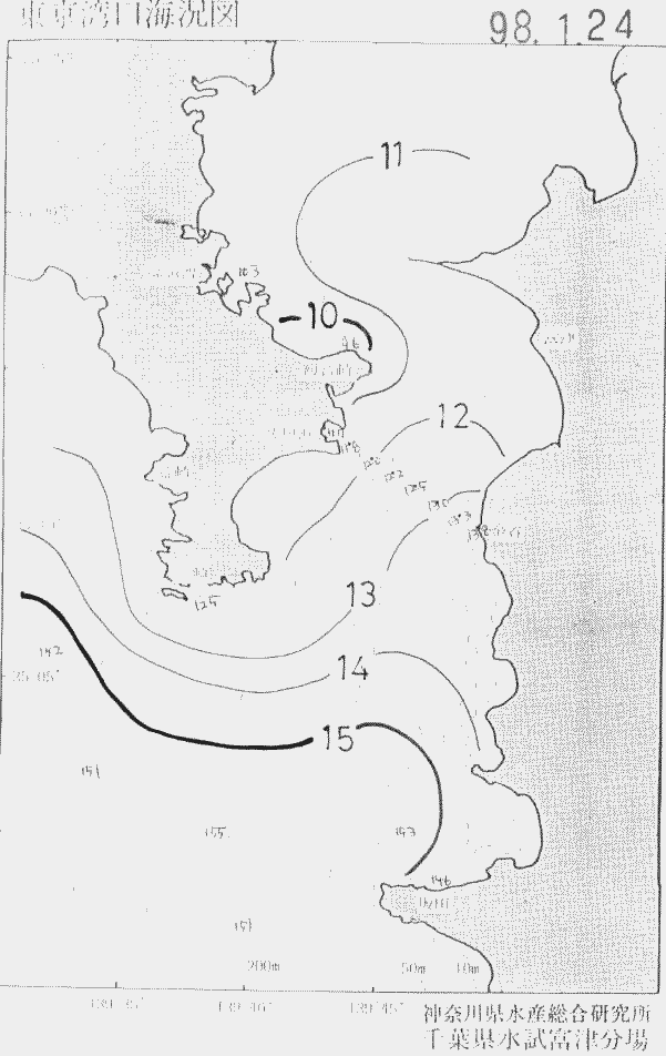 海況図, 東京湾口海況図 検索結果, (水温分布 等を図示)