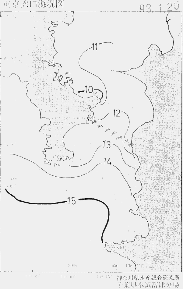 海況図, 東京湾口海況図 検索結果, (水温分布 等を図示)