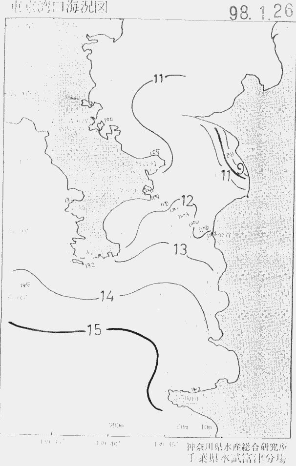 海況図, 東京湾口海況図 検索結果, (水温分布 等を図示)