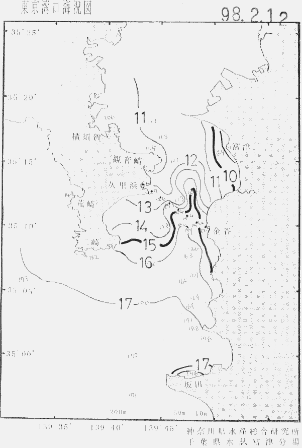 海況図, 東京湾口海況図 検索結果, (水温分布 等を図示)