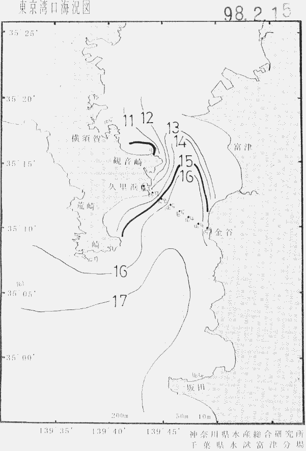 海況図, 東京湾口海況図 検索結果, (水温分布 等を図示)