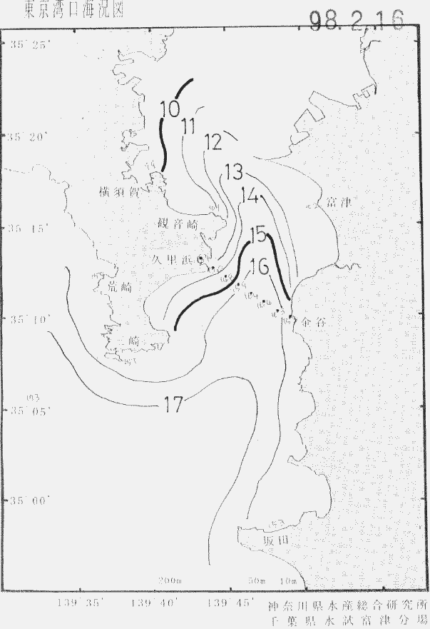 海況図, 東京湾口海況図 検索結果, (水温分布 等を図示)