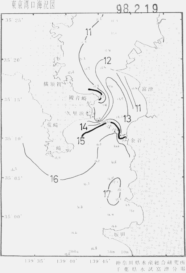 海況図, 東京湾口海況図 検索結果, (水温分布 等を図示)