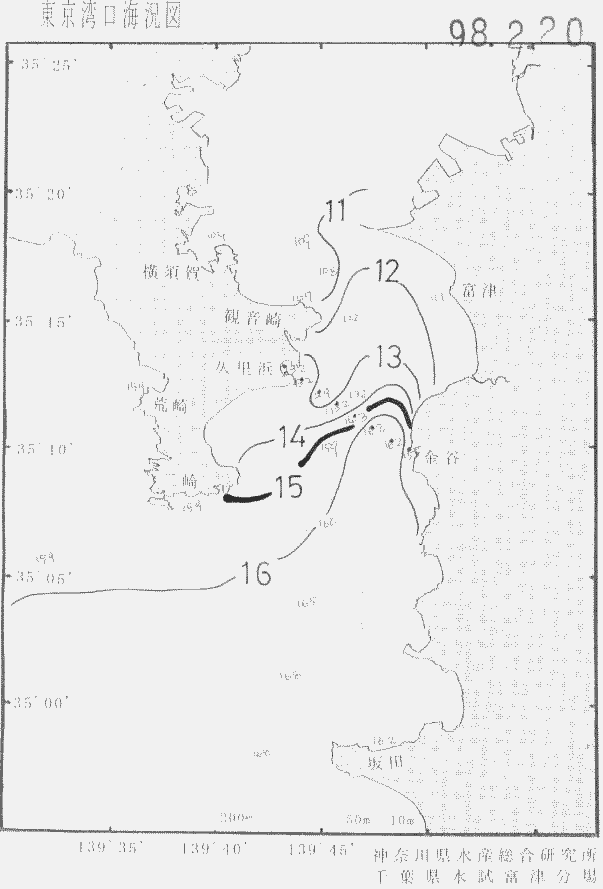海況図, 東京湾口海況図 検索結果, (水温分布 等を図示)