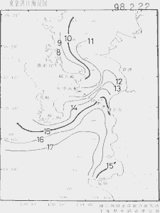 東京湾口海況図(1998/02/22)