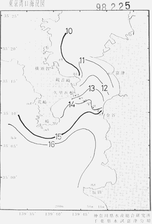 海況図, 東京湾口海況図 検索結果, (水温分布 等を図示)