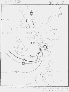東京湾口海況図(1998/03/09)
