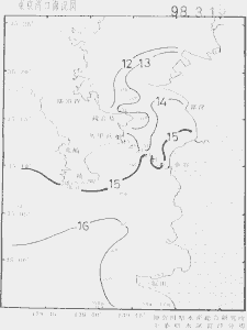 東京湾口海況図(1998/03/15)